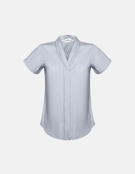Womens Madison Short Sleeve Shirt Silver