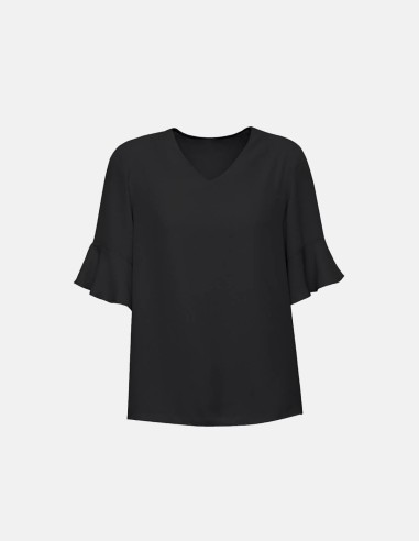 Womens Aria Fluted Sleeve Blouse