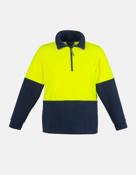 Unisex Hi Vis 1/2 Zip Polar Fleece Pullover