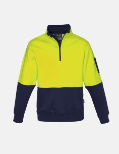 Unisex Hi Vis 1/2 Zip Pullover Yellow/Navy