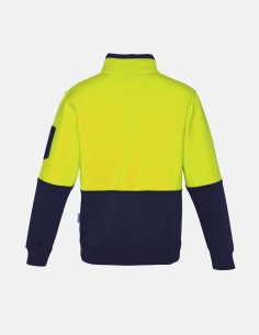 Unisex Hi Vis 1/2 Zip Pullover Yellow/Navy 2